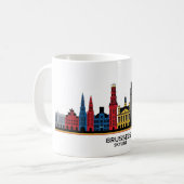 Pop Art Brüssel Skyline 1 Kaffeetasse (Vorderseite Links)