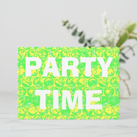 Pop Art Bubble Wrapper Housewarming Party Einladun Einladung (Stehend Vorderseite)