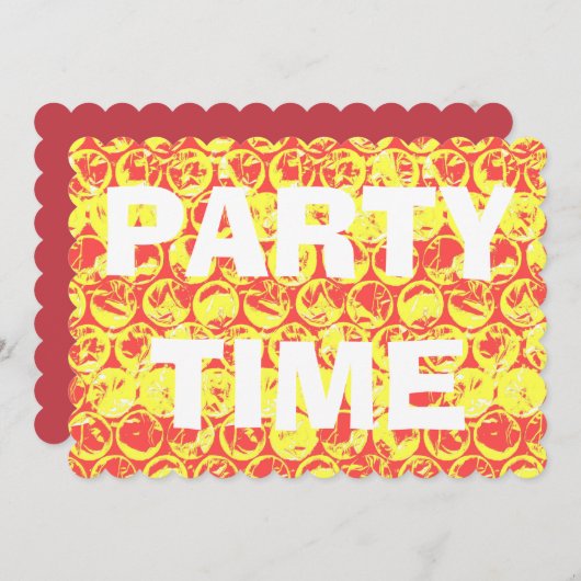 Pop Art Bubble Wrapper Housewarming Party Einladun Einladung (Vorne/Hinten)