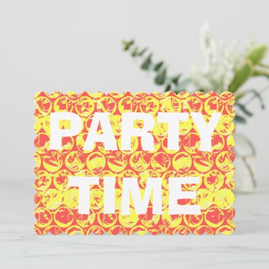 Pop Art Bubble Wrapper Housewarming Party Einladun Einladung (Stehend Vorderseite)