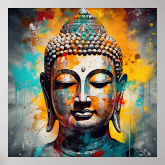 Pop Art Buddha Bust Poster