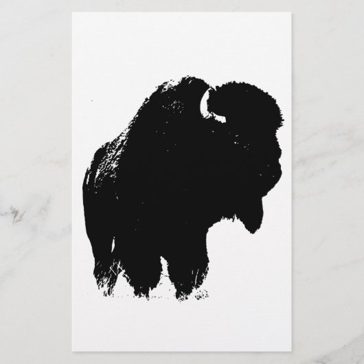 Pop Art Buffalo Bison Silhouette Briefpapier (Vorderseite)