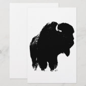 Pop Art Buffalo Bison Silhouette Briefpapier (Vorne/Hinten)