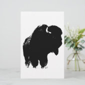 Pop Art Buffalo Bison Silhouette Briefpapier (Stehend Vorderseite)