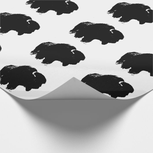 Pop Art Buffalo Bison Silhouette Geschenkpapier (Ecke)