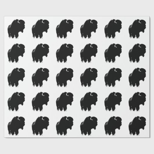 Pop Art Buffalo Bison Silhouette Geschenkpapier (Flach)