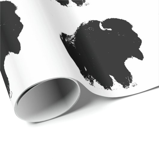 Pop Art Buffalo Bison Silhouette Geschenkpapier (Rolleneckpunkt)