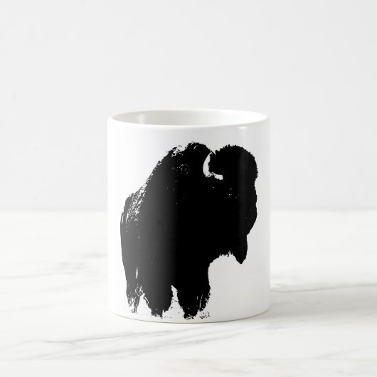 Pop Art Buffalo Bison Silhouette Kaffeetasse (Mittel)
