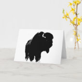 Pop Art Buffalo Bison Silhouette Karte (Gelbe Blume)