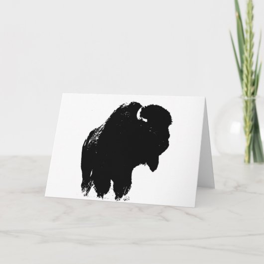 Pop Art Buffalo Bison Silhouette Karte (Vorderseite)