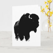Pop Art Buffalo Bison Silhouette Karte (Gelbe Blume)