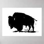 Pop Art Buffalo Bison Silhouette Poster<br><div class="desc">Moderne amerikanische Geschichtsbilder und Kunstwerke - Digital bearbeitete Pop-Kunstfotografie</div>