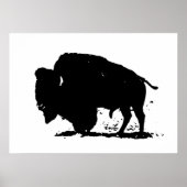 Pop Art Buffalo Bison Silhouette Poster (Vorne)