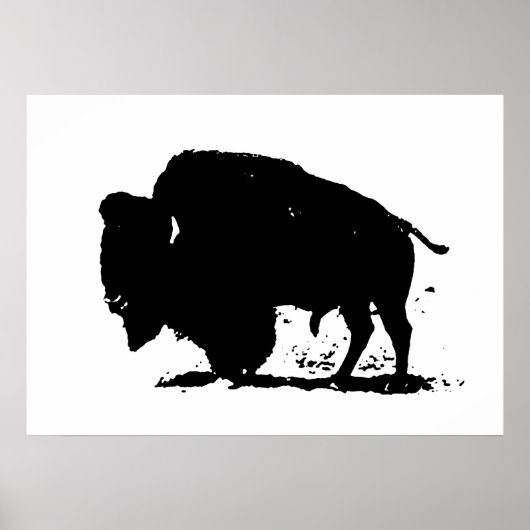 Pop Art Buffalo Bison Silhouette Poster (Vorne)