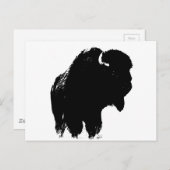 Pop Art Buffalo Bison Silhouette Postkarte (Vorne/Hinten)