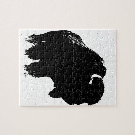 Pop Art Buffalo Bison Silhouette Puzzle (Horizontal)
