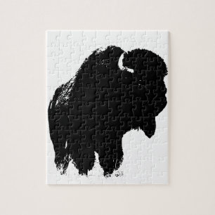 Pop Art Buffalo Bison Silhouette Puzzle