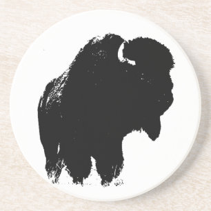 Pop Art Buffalo Bison Silhouette Untersetzer
