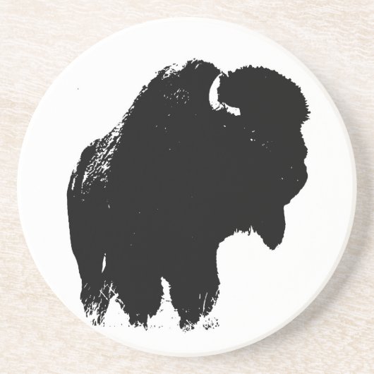 Pop Art Buffalo Bison Silhouette Untersetzer (Vorne)