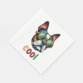 Pop Art Bulldog mit Brille Serviette (Ecke)