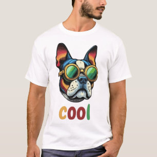 Pop-Art-Bulldog mit Schutzbrille T-Shirt