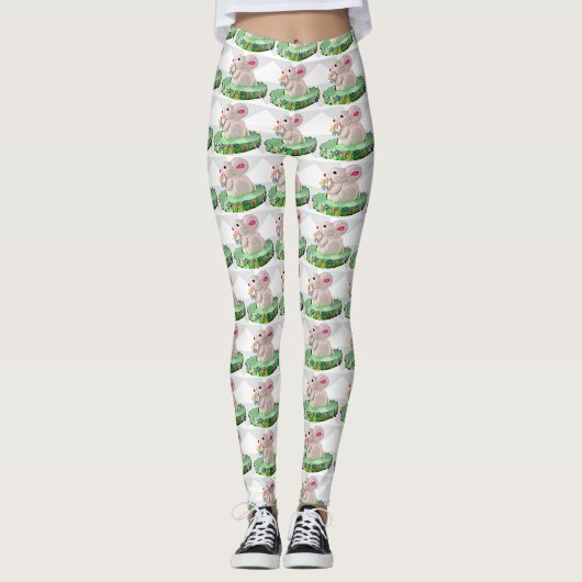 Pop Art Bunny Cake Leggings (Vorderseite)
