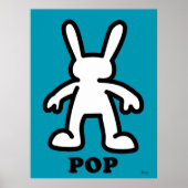 Pop Art Bunny - Kühne Aquamarine Kontur Poster (Vorne)