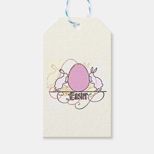 Pop Art Bunny Silhouttes Geschenkanhänger (Vorderseite)