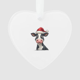Pop-Art-Bunte-Kuh-Weihnachts-T-Shirt (2) Ornament