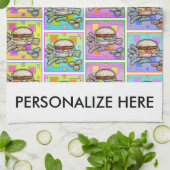 POP ART BURGER (Hamburger) Geschirrtuch (Gefaltet)