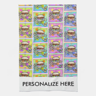 POP ART BURGER (Hamburger) Geschirrtuch