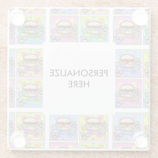 POP ART BURGER (Hamburger) Glasuntersetzer (Rückseite)