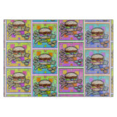POP ART BURGER (Hamburger) Schneidebrett (Vorderseite)