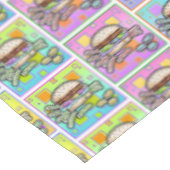 POP ART BURGER (Hamburger) Tischdecke (Schrägansicht)