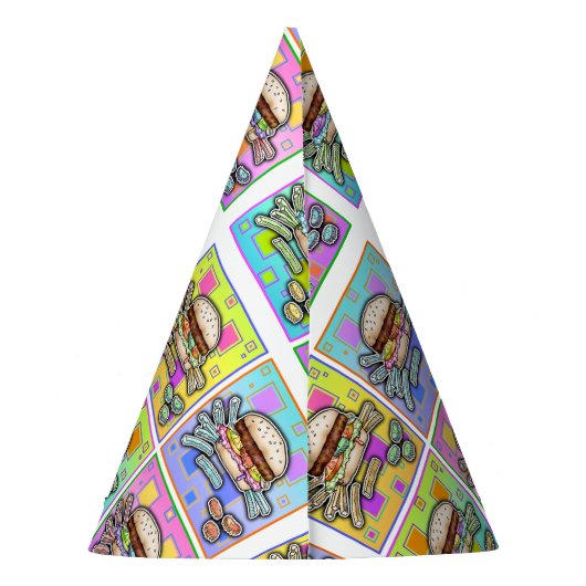 POP ART BURGER PARTYHÜTCHEN (Rückseite)