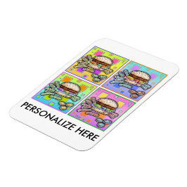 POP ART BURGER Pop Art HAMBURGER mit FRIES. Ein Cl Magnet