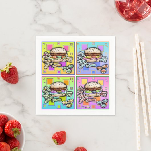 POP ART BURGER SERVIETTE (Beispiel)