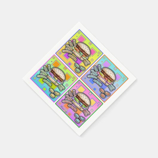 POP ART BURGER SERVIETTE (Ecke)