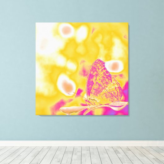 Pop Art Butterfly Leinwanddruck (Insitu (Holzboden))
