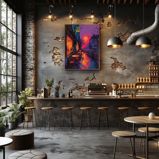 Pop Art: Café Nocturno en París Fotodruck