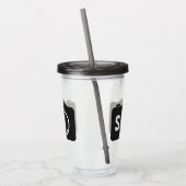 Pop Art Camera Black/White Monogram Acryltrinkbecher (Links)