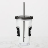 Pop Art Camera Black/White Monogram Acryltrinkbecher (Rechts)