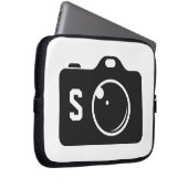 Pop Art Camera Black/White Monogram Laptopschutzhülle (Vorne Rechts)