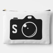 Pop Art Camera Black/White Monogram Zubehörtasche (Vorderseite)
