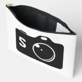 Pop Art Camera Black/White Monogram Zubehörtasche (Offen)