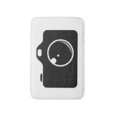 Pop Art Camera Schwarz/Weiß Badematte (Vorderseite Vertikal)