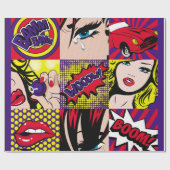 Pop Art Card Illustrationart,Pop,beautiful,Comic,d Geschenkpapier (Flach)