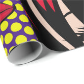 Pop Art Card Illustrationart,Pop,beautiful,Comic,d Geschenkpapier (Rolleneckpunkt)