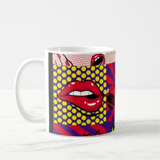 Pop Art Card Illustrationsmuster, Art,Comic,Pop,re Kaffeetasse (Links)