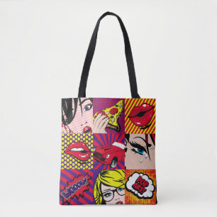 Pop Art Card Illustrationsmuster, Art,Comic,Pop,re Tasche